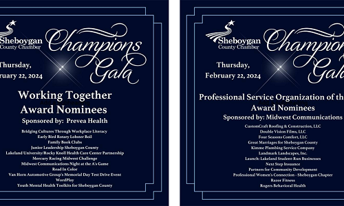 Lakeland nominee for awards at 2024 Sheboygan County Chamber Champions Gala